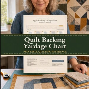 Quilt Backing Fabric Chart  Backing Guide for Quilt Backing Yardage Chart Printable Quilting Cheat Sheet Backing Size Chart for 42 Inch Wide