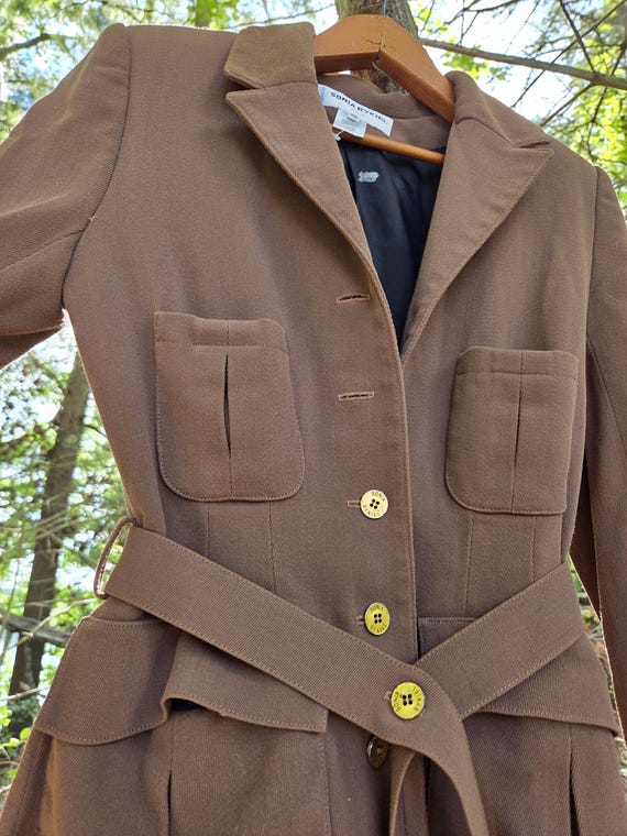 Sonia Rykiel, Vintage 80s RARE Sonia Rykiel Safari Power Blazer in Brown Size 36