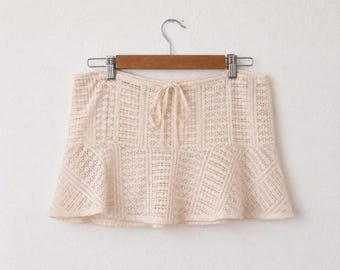 wild fable cream crochet swim cover skirt
