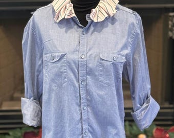 Upcycled Rüschenkragen Shirt |  Fräulein Susie