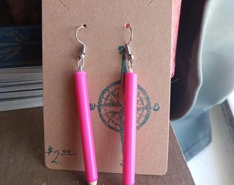 Colored Pencil Dangle Earrings