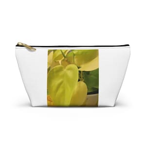 Accessoire-Etui mit goldenen Blättern | Botanisches T-Bottom-Kosmetiktäschchen