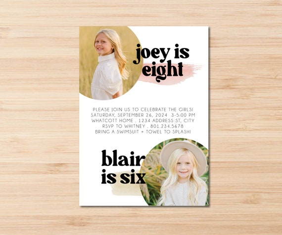 Double Birthday Invitation