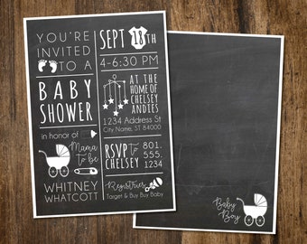 Chalkboard Baby Shower Invitation