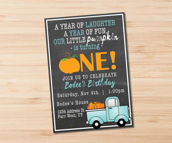 Pumpkin Birthday Invitation