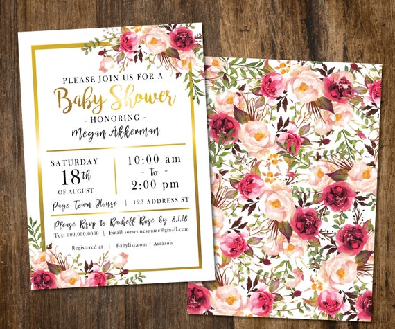 Floral Bridal or Baby shower Invitation