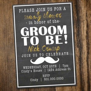 Groom Shower Invitation
