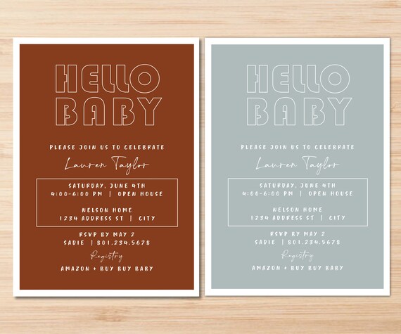 Hello Baby Shower Invitation