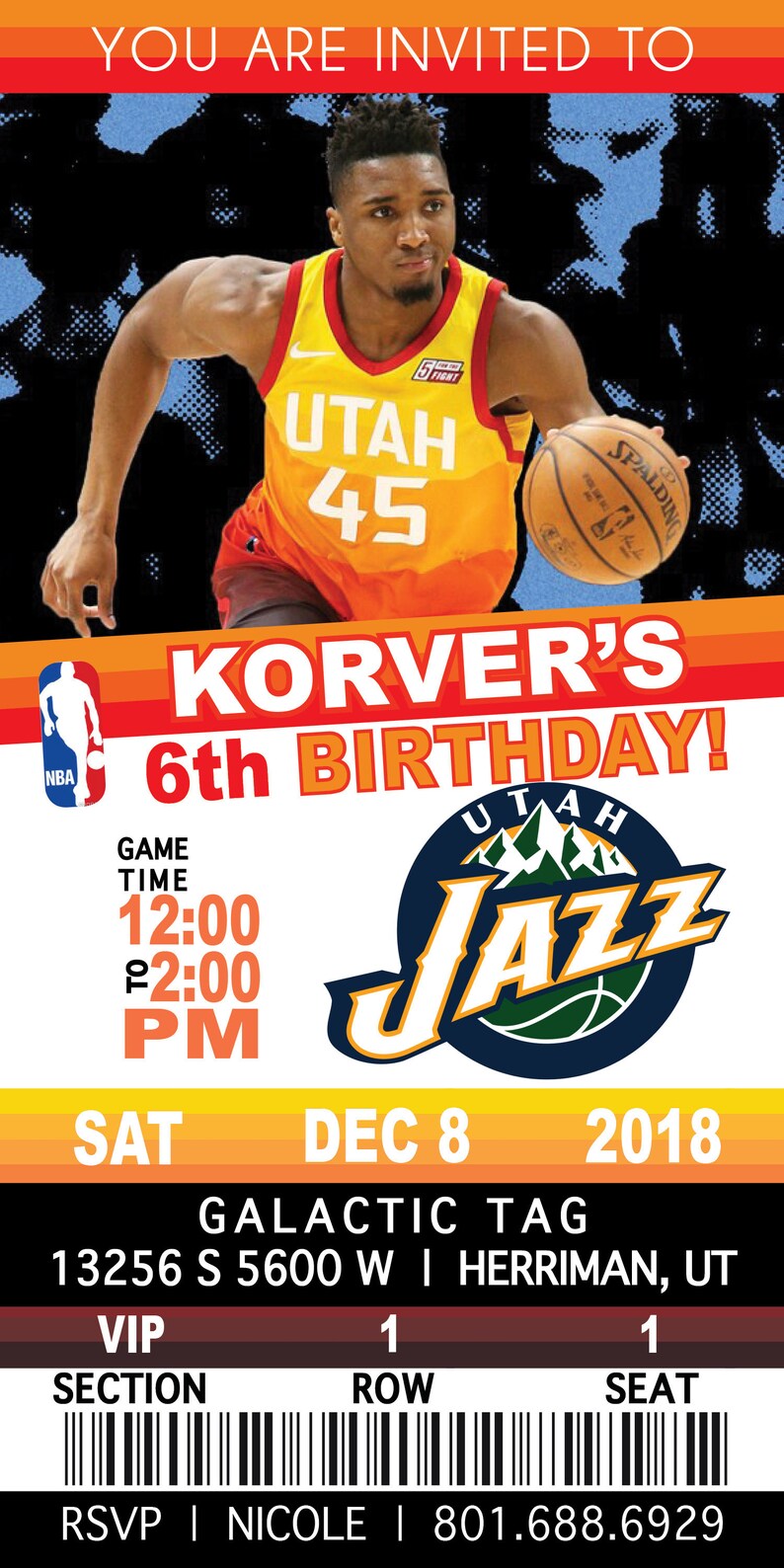 Basketball Ticket Birthday Invitation image 2