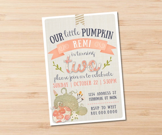 Little Pumpkin Birthday Invitation