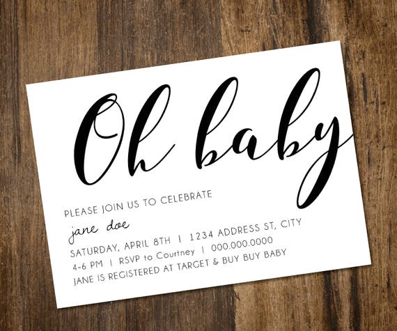Oh Baby Shower Invitation