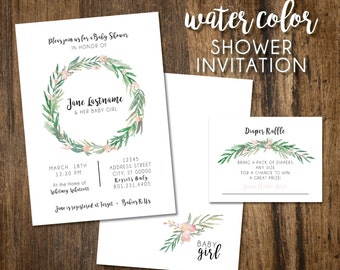 Watercolor Shower Invitation INSERT INCLUDED!