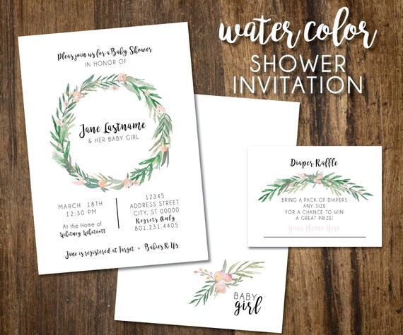 Watercolor Shower Invitation INSERT INCLUDED!