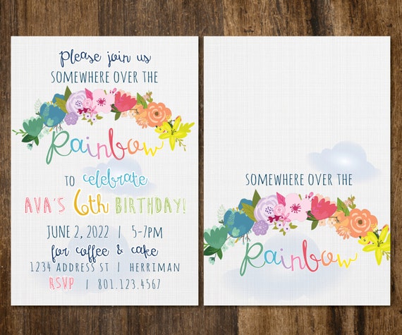 Over the Rainbow Birthday Invitation