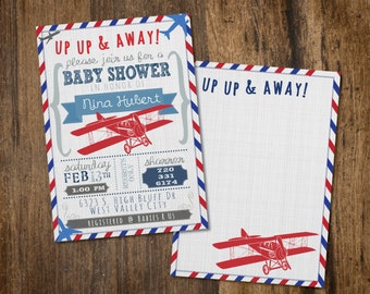 Up Up & Away Baby Shower Invitation