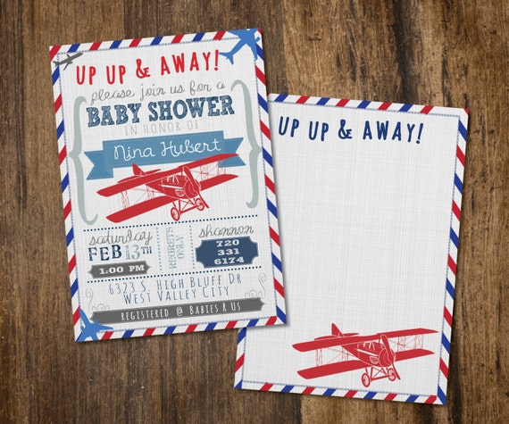 Up Up & Away Baby Shower Invitation