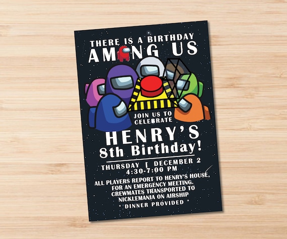 Among U Theme Birthday party Invitation