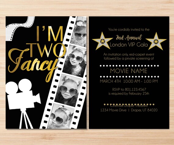 TWO Fancy Theme Birthday party Invitation