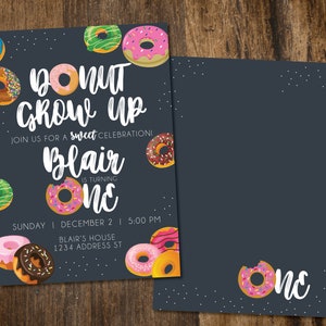 Donut Grow up Invitation image 1