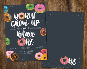 Donut Grow up Invitation