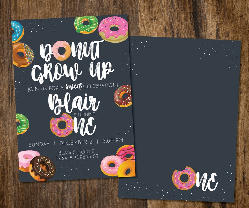 Donut Grow up Invitation image 1