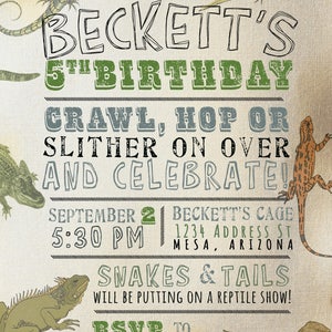 Reptile Birthday Invitation image 2