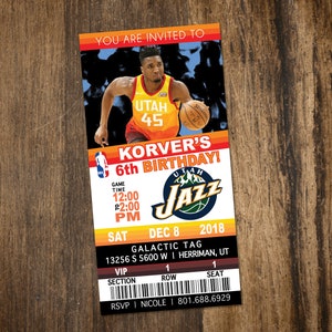 Basketball Ticket Birthday Invitation image 1