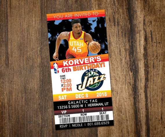 Basketball Ticket Birthday Invitation