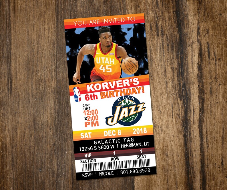 Basketball Ticket Birthday Invitation image 1