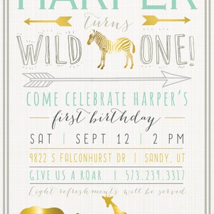 Wild One Birthday Invitation image 2