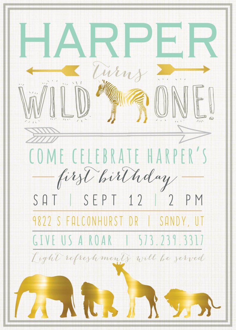 Wild One Birthday Invitation image 2