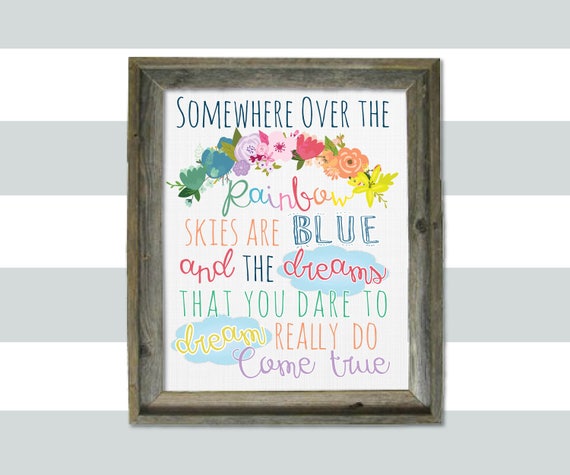 Somewhere Over the Rainbow DIGITAL printable