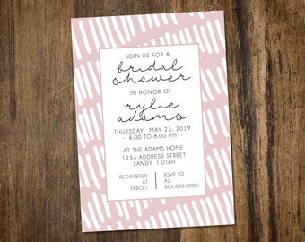 Blush Baby or Bridal Shower Invitation