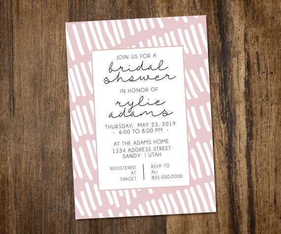 Blush Baby or Bridal Shower Invitation