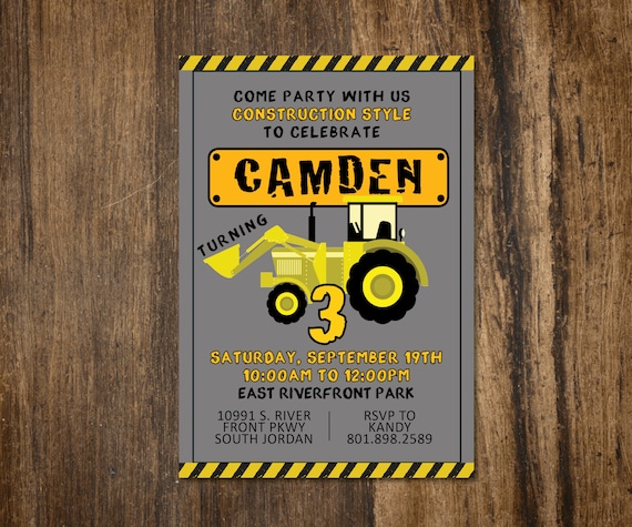 Tractor Birthday Party Invitation