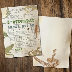 Invitation d’anniversaire de reptile
