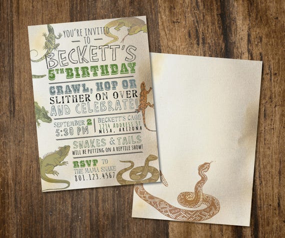 Reptile Birthday Invitation