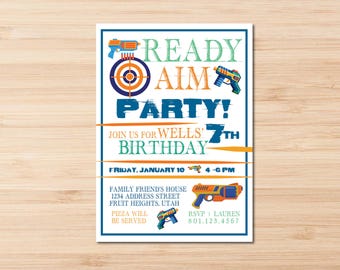Nerf Birthday Party Invitation