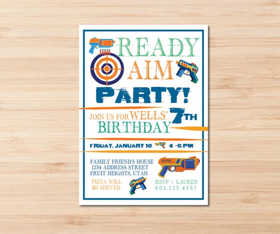 Nerf Birthday Party Invitation