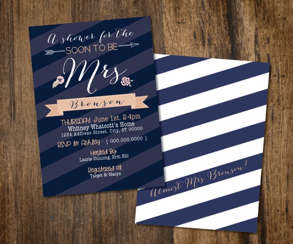 Soon to be Bridal Shower Invitation CUSTOMIZABLE