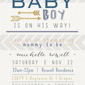 Arrow Baby Shower Invitation image 2