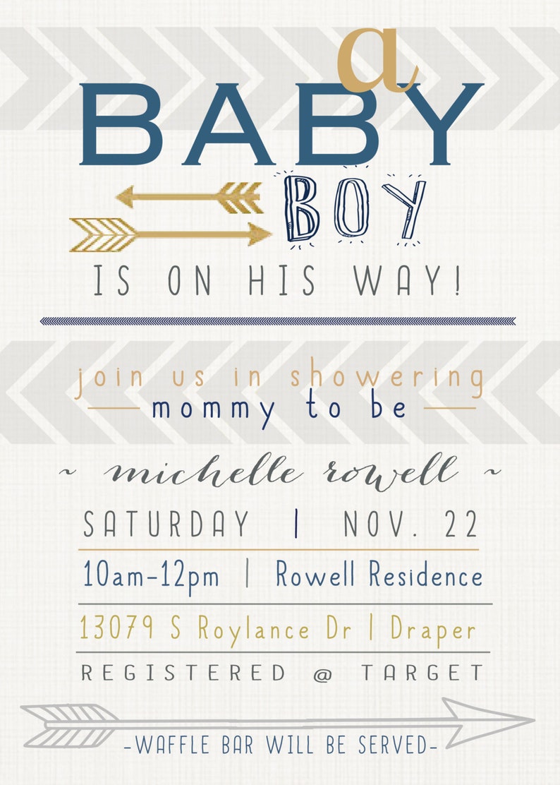 Arrow Baby Shower Invitation image 2