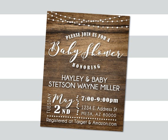 Twinkle Lights Baby (or Bridal) Shower Invitation