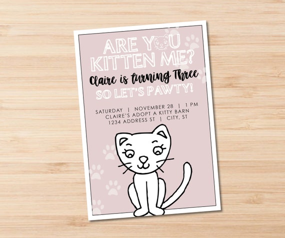 Kitten Birthday Invitation