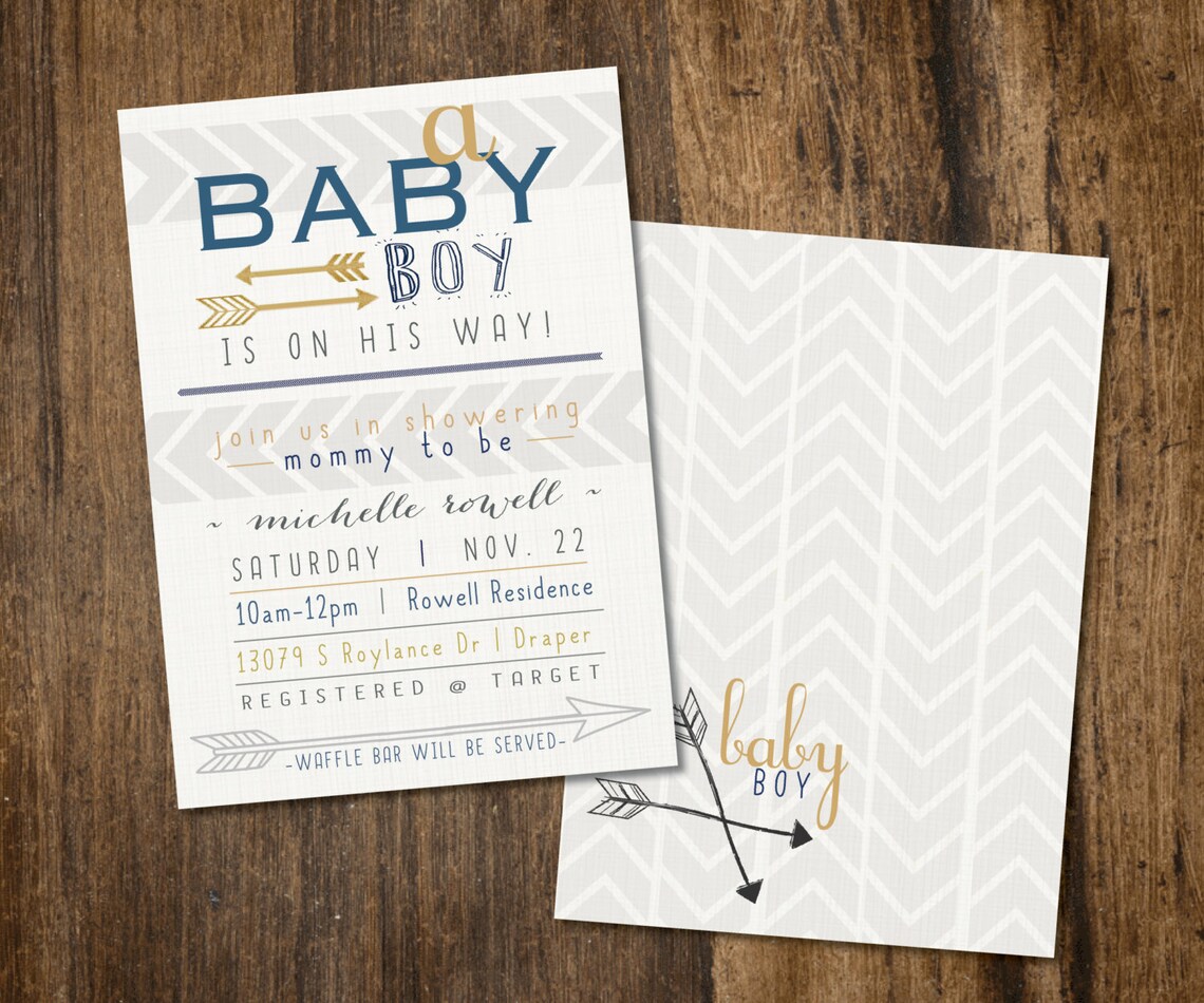 Arrow Baby Shower Invitation Etsy