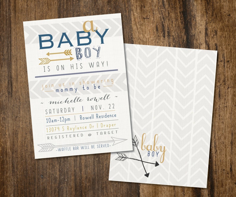 Arrow Baby Shower Invitation image 1