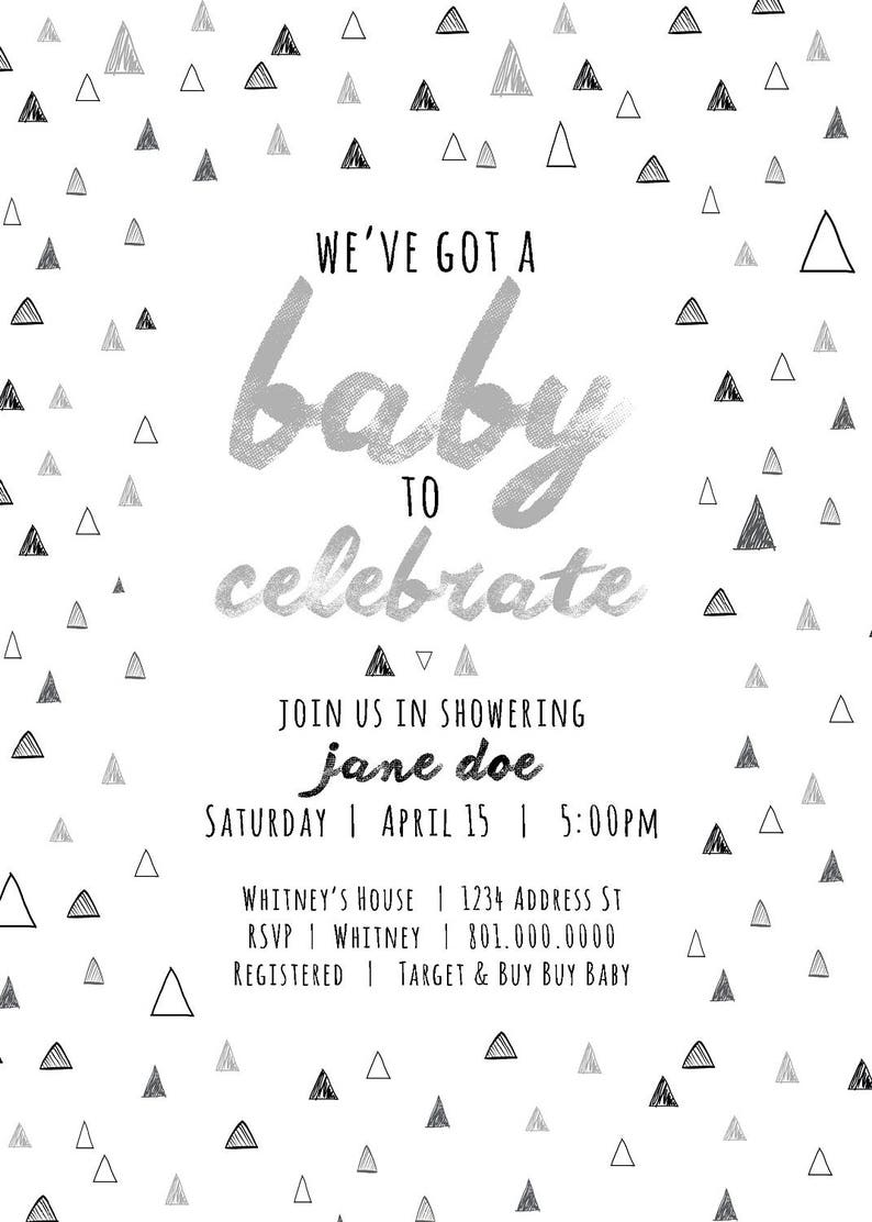 Triangle Baby Shower Invitation image 2