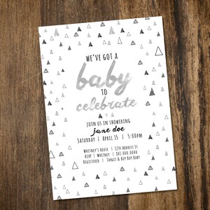 Triangle Baby Shower Invitation image 1