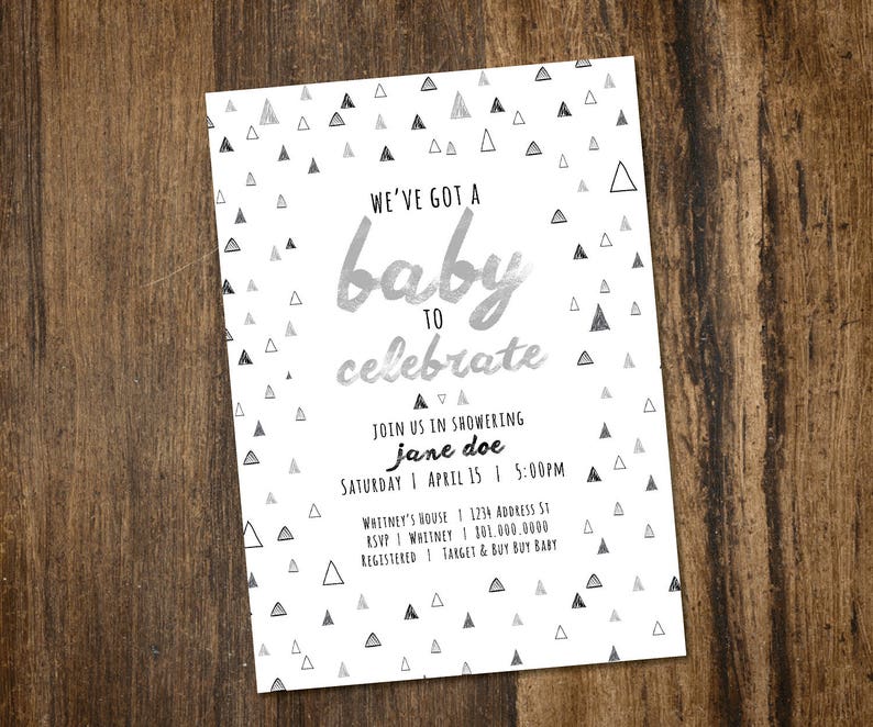 Triangle Baby Shower Invitation image 1