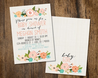 Floral Baby shower Invitation